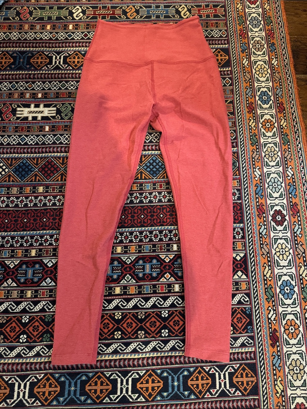 Beyond Yoga High-Waisted Leggings in Coral